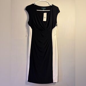 Ralph Lauren Elegant Black and White Midi Dress